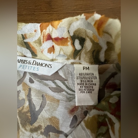 Womens Draper & Damon's Jacket Petite Medium Lightweight Tropical Print - Picture 6 of 9